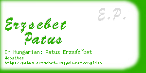 erzsebet patus business card